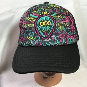 Killer Acid Embroidered Foam Mesh Trucker Black Hat Cap Adult Aliens UFO vibe